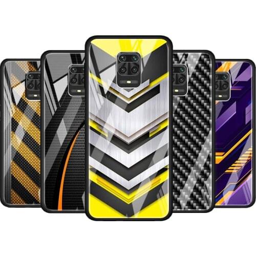 Car Carbon fibre for Xiaomi Redmi Note 10 Pro Max 10S 9T 9S 9 8T 8 7 Pro 5G Luxury Tempered Glass Phone Case Cover