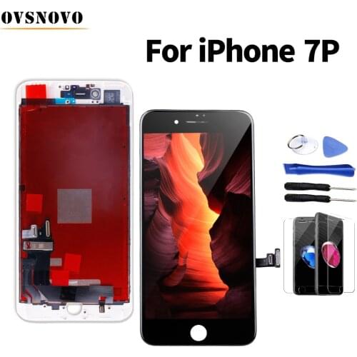 Fast delivery ecran For iPhone 7 plus lcd Display Screen Replacement Digitizer Assembly+Glass Protector&Tool Black/White No Spot