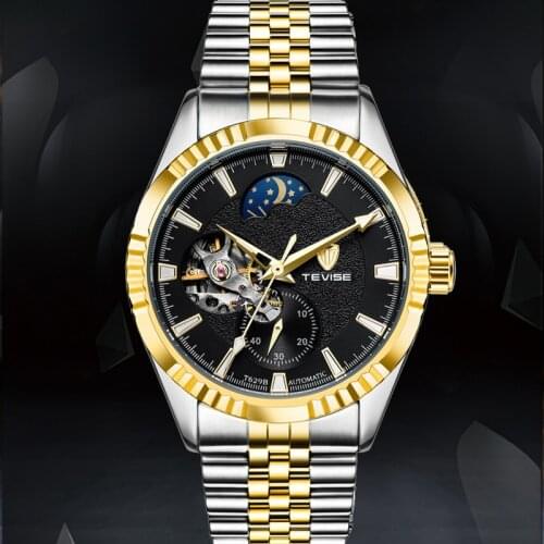 Fashion Tevise Top Brand Mens Luminous Tourbillon Clock Waterproof Sports Military Mechanical Watch Relogio Masculino Relojes