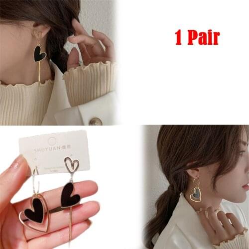 Elegant Heart Pearl Dangle Earrings Temperament Trendy Korean Fashion Heart Pearl Earring Wedding Party Fashion Jewelry Gifts
