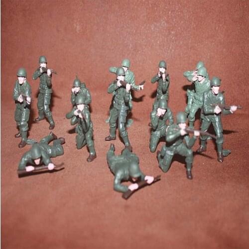 10pcs/lot Green Soldier Model Action Figure Toys 6CM Miniature Accessories Boys PVC Toy Birthday Gift For Son