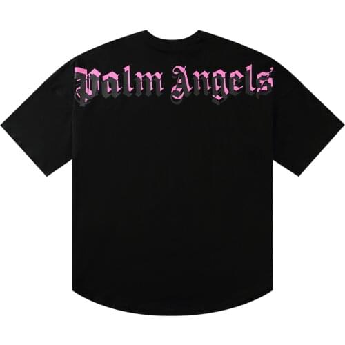 Palm Angels 21SS Logo letters Short sleeve t-shirt for men and women, loose, batwing sleeves, dropped shoulders, street t-shirt
