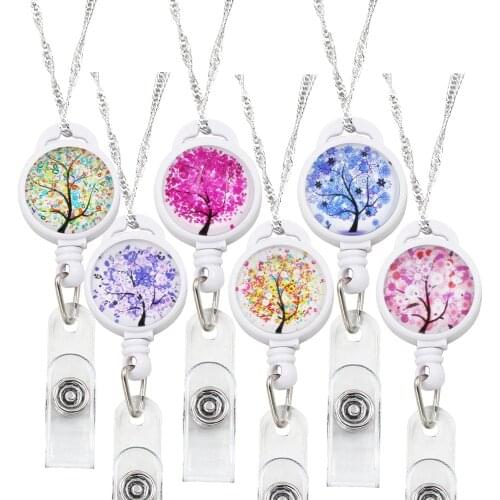 Idclip 80cm Silver Lanyard with Retractable Badge Holder 2cm 3D ID Name Card Holder Necklace Name Tag Holders 12 Colors