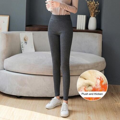 Women Leggings Autumn Winter Sexy High Waist Solid Color Elastic Skinny Thick Warm Fitness Leggings Pants pantalones de mujer