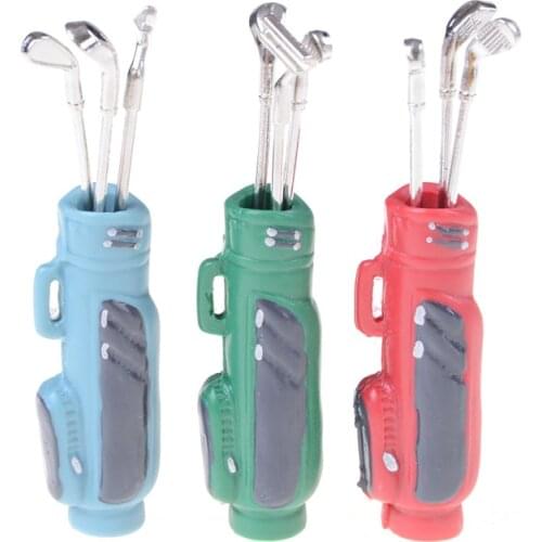1:12 Scale Dollhouse Miniature Golf Bag with 3 Sticks Kids Toy Classic Toys for Children Doll Accessory Best Birthday Gift