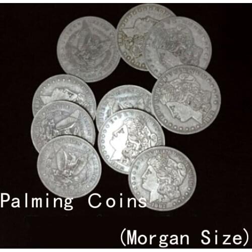 Palming Coins(Morgan Dollar Size Version) 10pcs/lot - Metal,Super Thin,Magic Trick,Gimmick,Accessories,Mentalism. Classic Toys