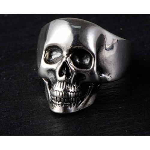 MAYONES 925 Silver Skull Ring New Punk Skeleton S925 Sterling Thai Silver Rings for Men Jewelry USA Size 8-11