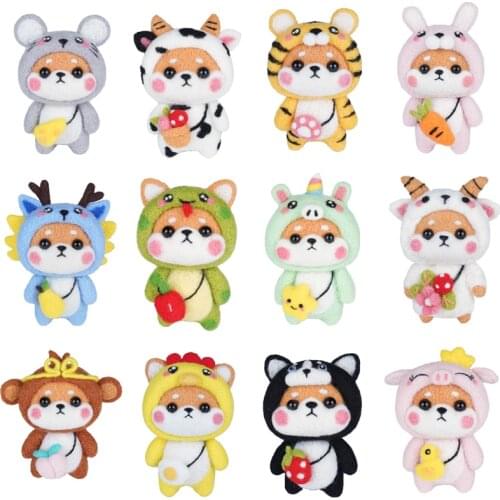 LMDZ Fashion Lovely Wool Felting Fabric Materials Handcraft Needle Felting Kit Doll Twelve zodiac for Needle Material Bag Pack