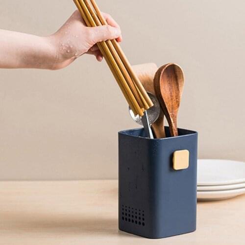 Wall Mounted Cutlery Drainer Storage Organizer Spoon Fork Chopsticks Holder Kitchen Utensils Container