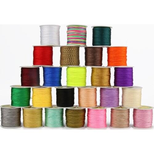 0.8mm 100Meter Multicolor Nylon Cord Beading Thread Chinese Knot Cord Jewelry Making Bracelet Necklace Craft Braided String Rope