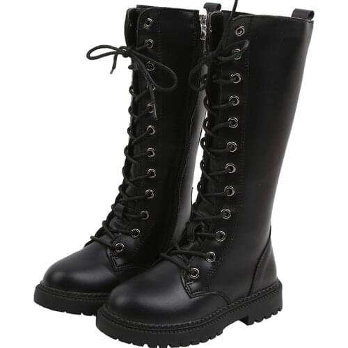 Autumn 2020 girls boots fashion cool rubber boots knee-length kids boots long boots Martin boots