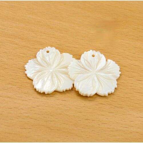 2pcs Natural White Sea Shell Carved Flower Charms Sakura Peach Blossom MOP DIY Necklace Earring Hairpin Jewelry Making Accessory