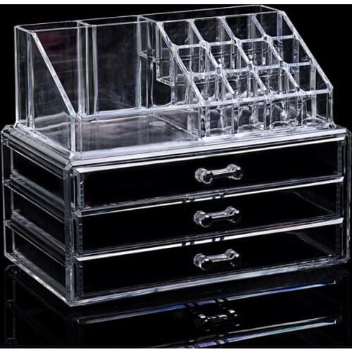 Clear Acrylic Makeup Organizer Storage Boxe Plastic Make Up Organizer For Cosmetics Lipstick Organizer home Storage Drawers type