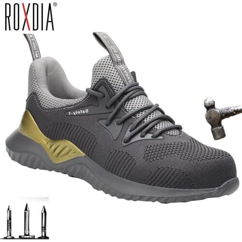 Dropshing Women Sneakers Men Safety Shoes Steel Toe Cap Anticollision Fashion Casual Outdoor work Brand Plus Size ROXDIA RXM238