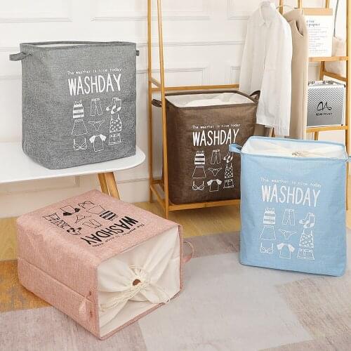 Foldable Dirty Laundry Basket Organizer For Dirty Clothes Toys Holder Bucket Storage Bag Home Sundries Storage Barrel Large Size