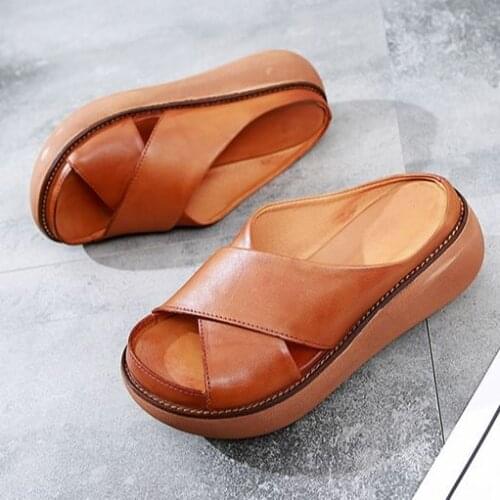 Home Women Thick Bottom Slippers Platform Chunky Heel Living Room Bathroom Slides Non Slip Shoes Ladies Female Dropshipping