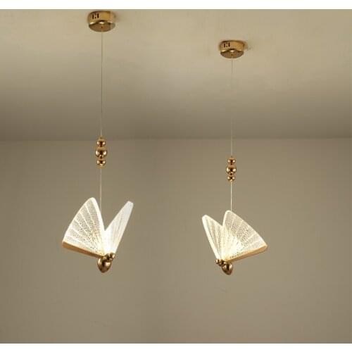 Modern Pendant lights butterfly Luxury stair Chandelier for bedroom lamps hanging bedside indoor lighting dining room furniture