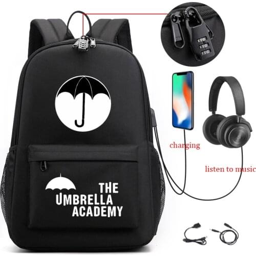 The Umbrella Academy Pringting Unisex School Backpack For Women/Men UT Pattern School Bag Anti-theft lock Laptop Backpack