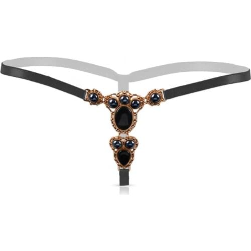 Plus Size Lingerie Women Sexy Crotchless Panties With Diamond Decoration Tangas Open Crotch Thongs G strings For Sex Underwear