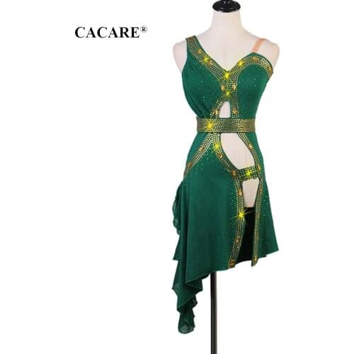 Luxury Latin Dance Dress Women Latina Salsa Dance Competition Dresses Costume Fringe Tango Customize D0274 Rhinestones Backless