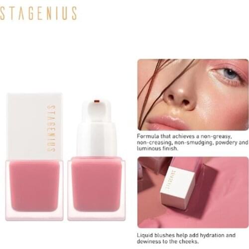 STAGENIUS Face Liquid Blush Blusher 6 Colors High Quality Pigment Long Lasting Natural Cheek Blush Cream Cosmetics TSLM1