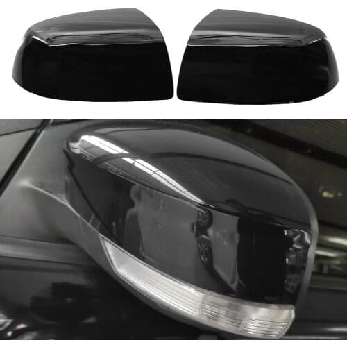 Side Mirror 1 Pair Cap Cover Replacement Glossy Black Rearview Mirror Cover Cap Carbon Black for Ford Focus 2005-2007