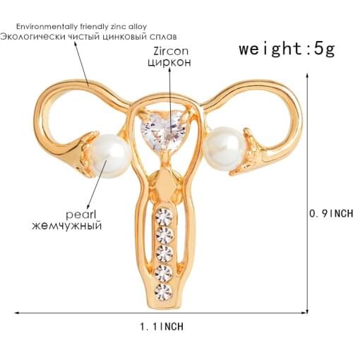 1PCS Originality Metal Personality Hot Style Human Body Organ Uterus Icon Apparel Brooch Pin Badges Backpack Decoration Brooch