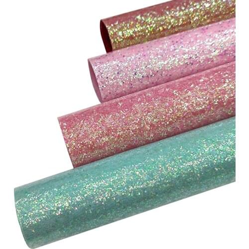 Shiny Colorful TPU Surface Glitter Faux Synthetic Leather Fabric Sheet for Making Cover/Bag/Decoration/DIY Accessories