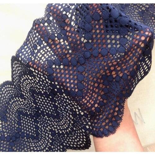 2 Meters 2019 New Beautiful Blue Elastic Lace Trim Sweater Decoration Laciness Fabric diy Clothes Accessories 18cm