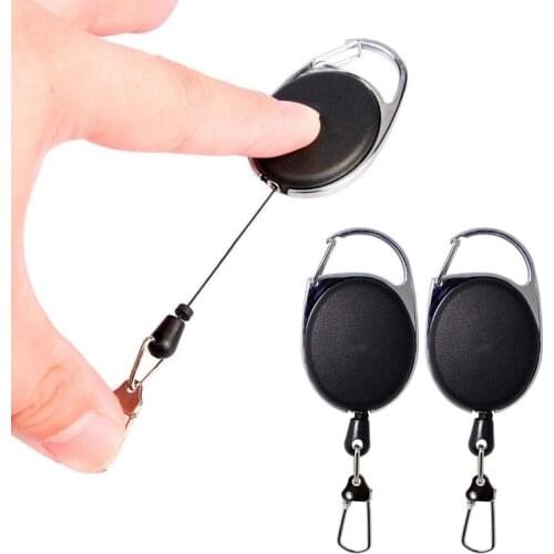 3Pcs Retractable Key Chain Key Reel Fishing Zinger Retractor Tool Retractable Reel Gear Chain Key Tether Badge Holder