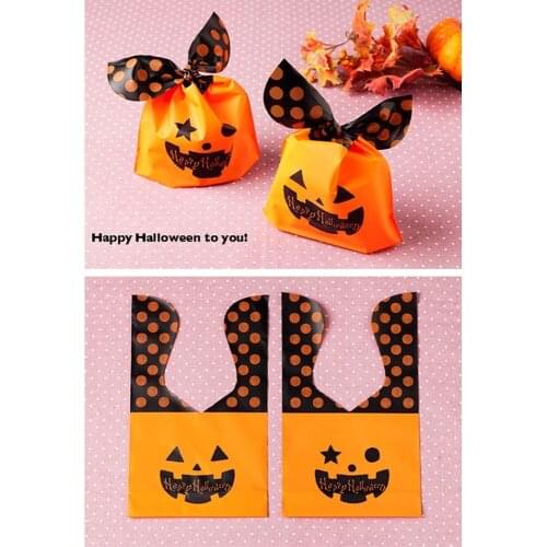 50Pcs Halloween Candy Bag Creative Durable Halloween Exquisite Candy Handbag for Children Adorable Candy Pouch (Random color)