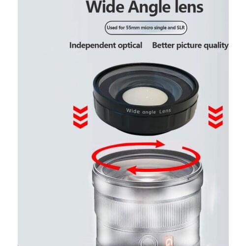 55 mm wide Angle camera attached lens SLR camera external wide Angle lens scenery photography orthoscopic augmented mirrors