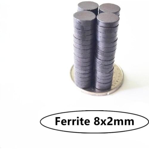 600pcs/lot Y30 Disc Ferrite Magnet 8*2 Permanent magnet 8x2 Black Round Speaker magnet 8x2