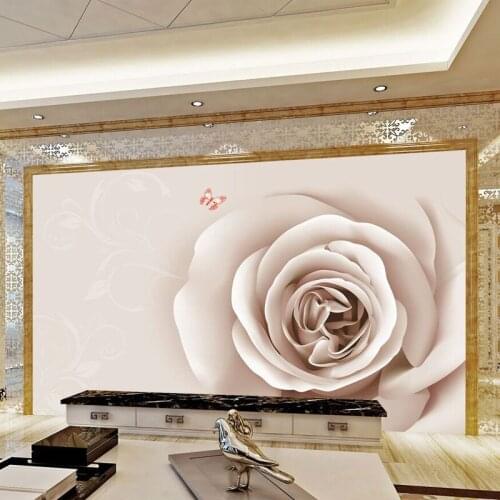 8d rose Wallpaper Mural wall stickers for kids rooms and living room 8d Photo Mural 3D Decor Wall Plain colour Decals Art