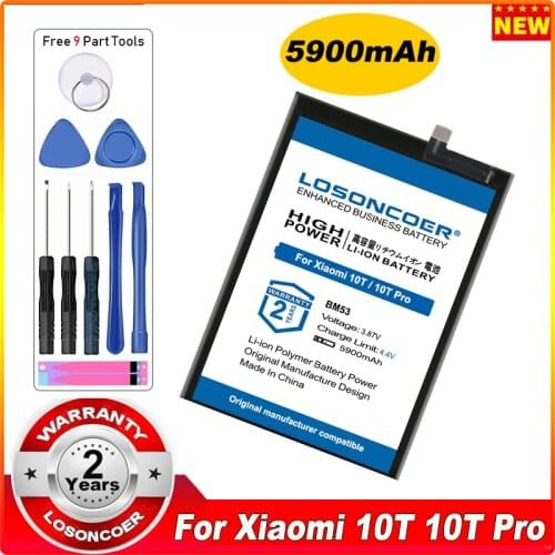 LOSONCOER 5900mAh BM53 Battery For Xiaomi Mi 10T / 10T Pro 5G Battery