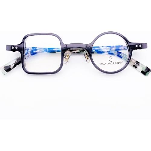 Belight Optical Men Women Italy Mazzucchel Acetate Fancy Square with Round Design spectacle frame precription lens HP226-2