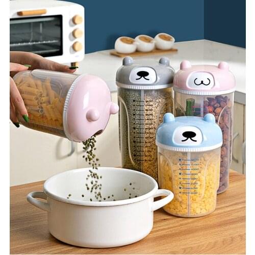 Household Grains Cans Cereal Dispenser Storage Containers Kitchen Storage Three Compartments PP Organizers Coarse Grain Storage