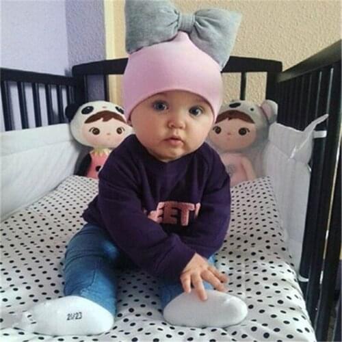 Double layer Baby Hat Cotton Bow Baby Girl Cap Spring Autumn Kids Caps Butterfly Knot Childrens Beanie Hats For Girls