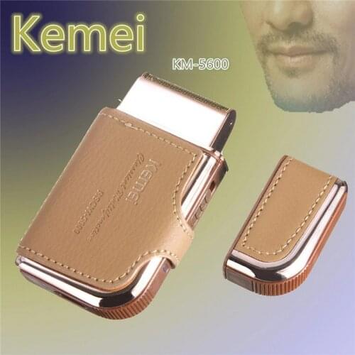 Kemei 2 in 1 Rechargeable Shaving Men 110-220V Electric Razor Vintage Leather Professional Hair Removal Shaver