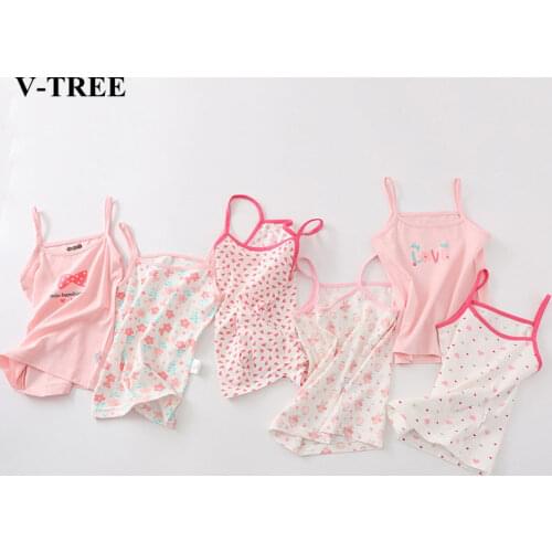 Summer Style Girls Tank Top Cotton Underwear Kids Printed Girls Camisole Children Undershirt Model Baby Singlet