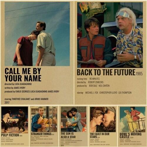 Hot Classic Movie Series Vintage Posters Call Me By Your Name Kraft Paper Sticker DIY Home Bar Cafe Decor Gift Art Wall Painting