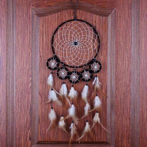6 Rings dreamcatcher big feathers circle wall hanging dream catcher decoration recommend newest creative christmas gift