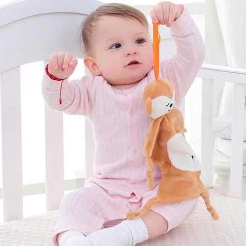 Cartoon Panda Monkey Doll Newborn Baby Comforter Blankie Soothing Bib Towel Toy train cognitive color small animals accompany