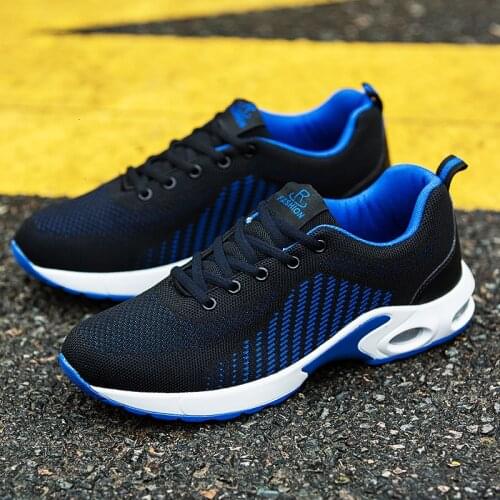 FLARUT Mens Shoes Outdoor Sport Running Shoes Men Black Mesh Upper Comfort Durable Shock-absorption Training Jogging Sneakers
