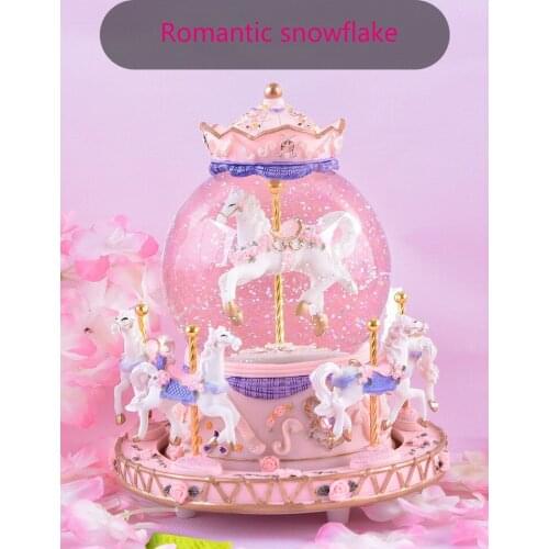 Carousel Music Box Crystal Ball Music Box Female Birthday Gift Princess Girl Child 520 Valentines Day Song Box Unusual Gift