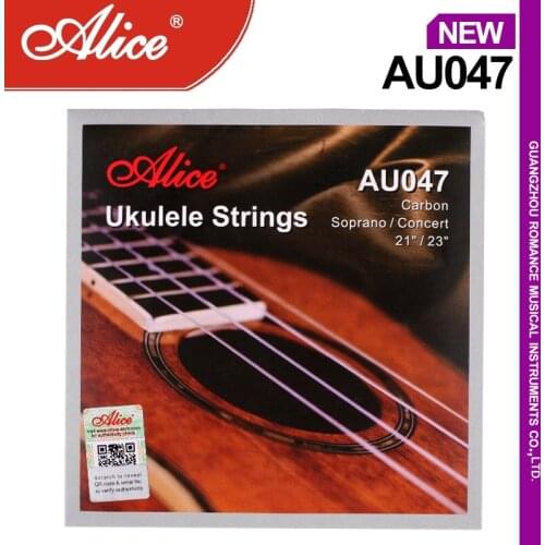 Alice AU047 Ukulele String Set, Carbon String for Saprano/Concert (21"/23")