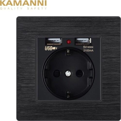 KAMANNI Wall Charger Charging 2A Wall Charger EU-Plug Dual With USB Port Socket Adapter Electrical Sockets 220V