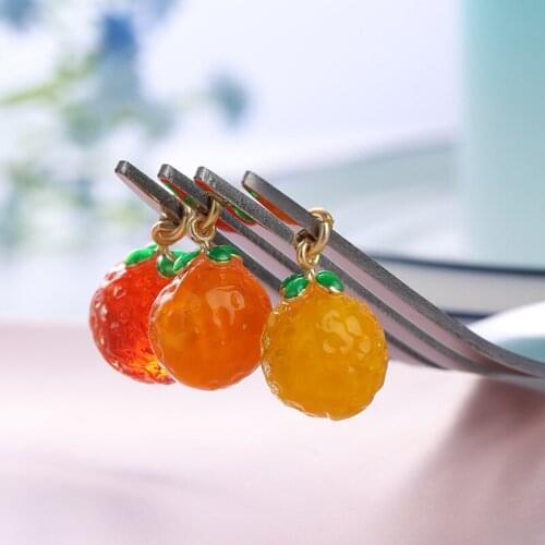 Wholesale 20pcs/lot fruit style 3D cartoon orange shape glass decoration copper floating locket charms diy jewelry making