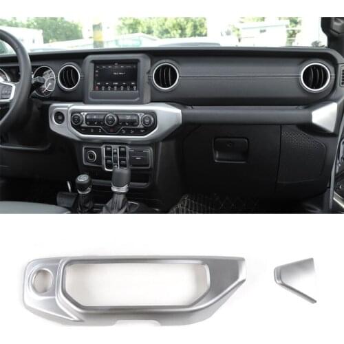 For Jeep Wrangler JL 2018+ Car Front Dashboard Central Console Air Conditioner Adjustment Button Panel Frame Cove Trim Bezel ABS