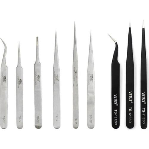 Vetus Stainless Steel Eyelash Tweezer High Precision Anti-static Makeup Eyebrow Tweezers for Eyelashes Extension